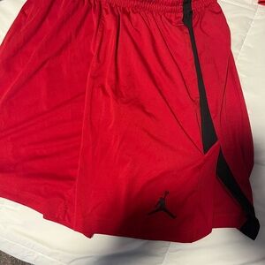 Jordan shorts. Team red and black